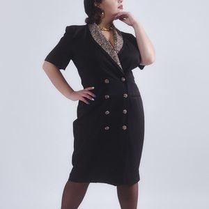 80s Danny & Nicole Tiger Print Blazer Dress